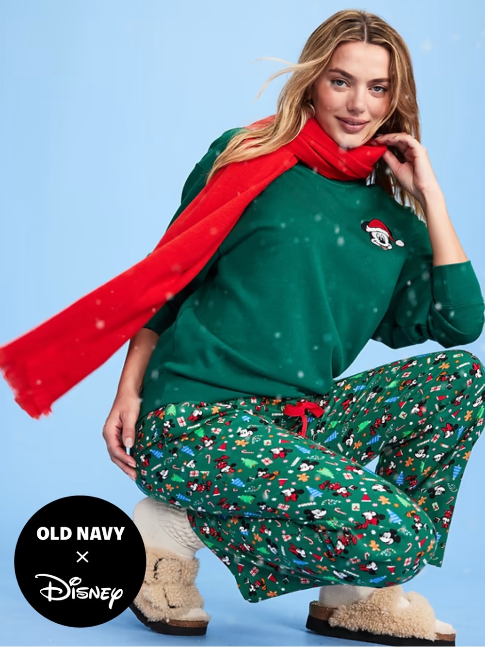 Old Navy x Disney Green Holiday Pajama Pants